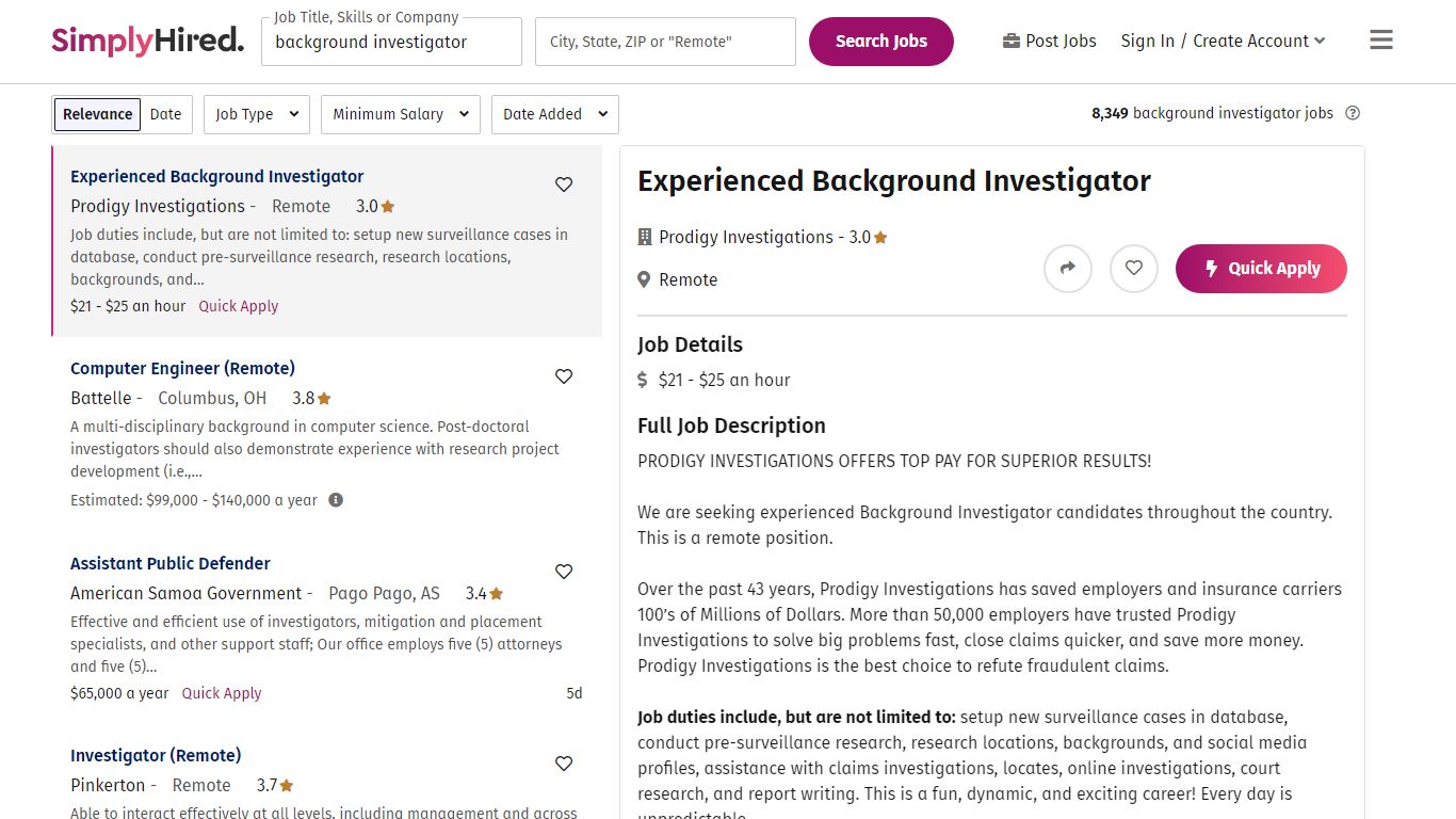 20 Best background investigator jobs (Hiring Now!) | SimplyHired