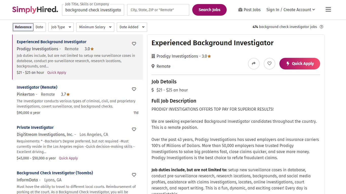 background check investigator jobs - Simply Hired